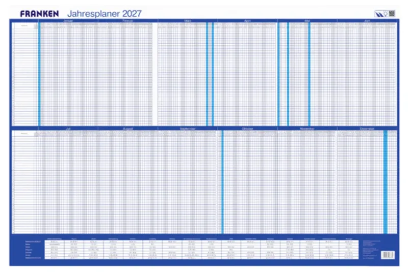 PKU100227 Schreibunterlage Jahresplan 2027 Weiß, Blau (B x H) 910 mm x 610 mm 1 St. PKU100227 by Franken – product photo