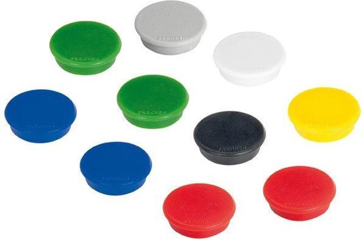 whiteboard - magneten - dia 32mm - assorti gekleurd - doos á 10 stuks van Franken in Meerkleurig – productfoto