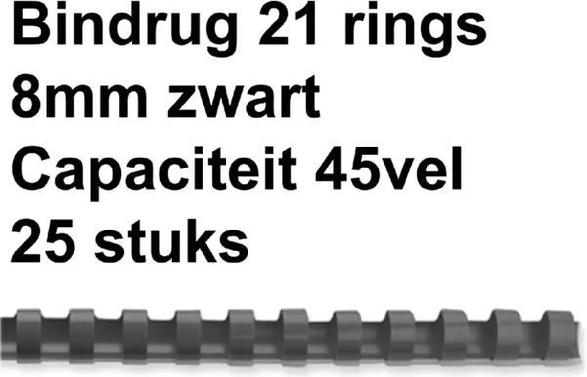 Bindrug gbc 8 mm 21-rings a4 von GBC in Schwarz – Produktfoto
