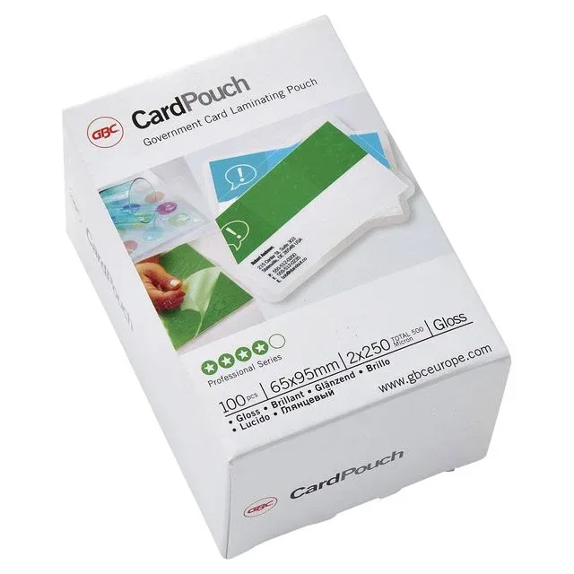 Card Lamineerhoezen 65x95mm 2x250 micron Glanzend (100) by GBC – product photo