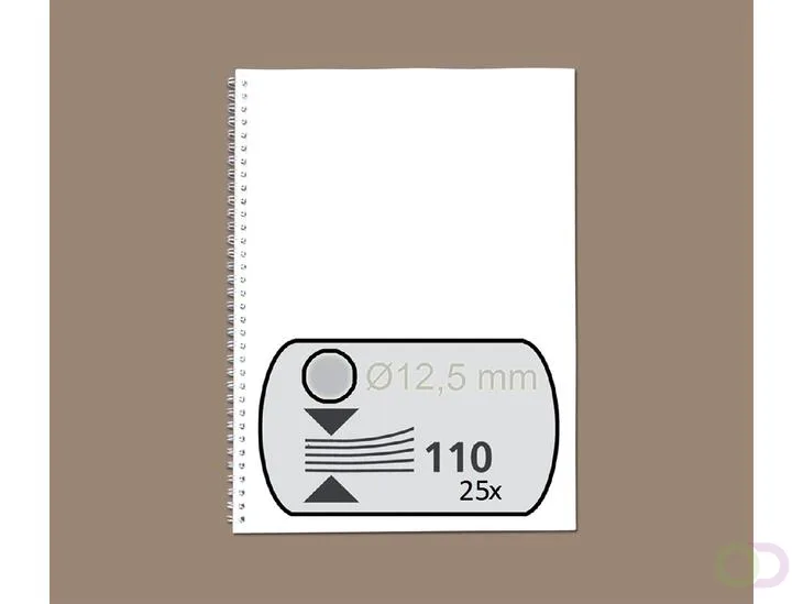 Draadrug GBC 12.5mm 34-rings A4 zilver 25stuks från GBC – produktbild