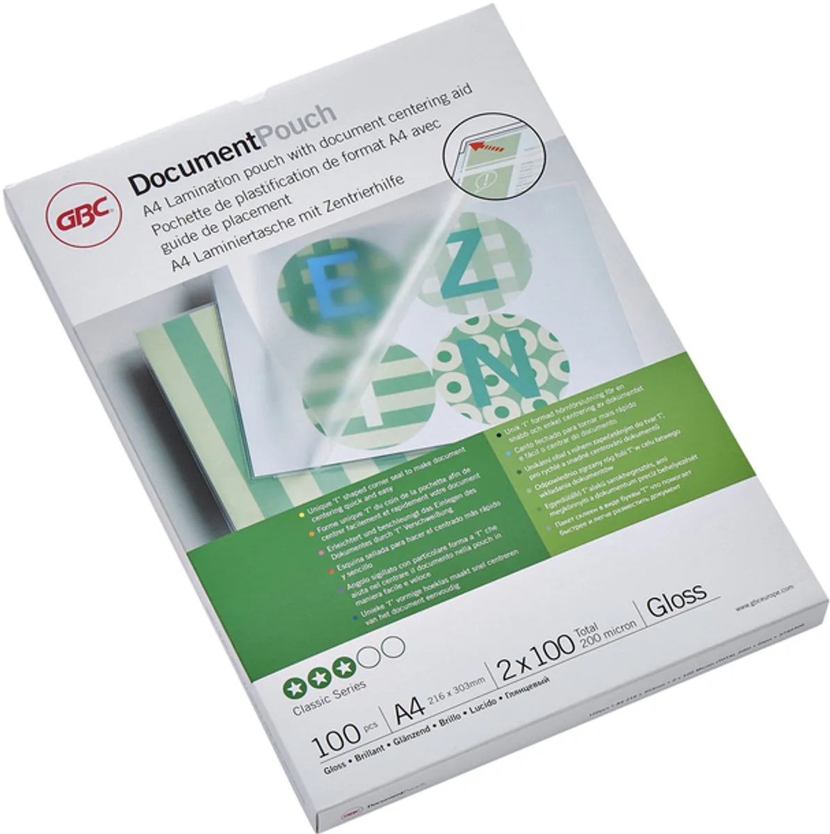 LAMINEERHOES GBC A4 2X100MICRON von GBC in Transparent – Produktfoto