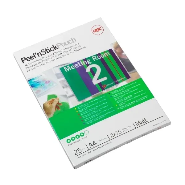 Peel`n Stick Lamineerhoezen A4 2x75 micron Mat (25) by GBC – product photo