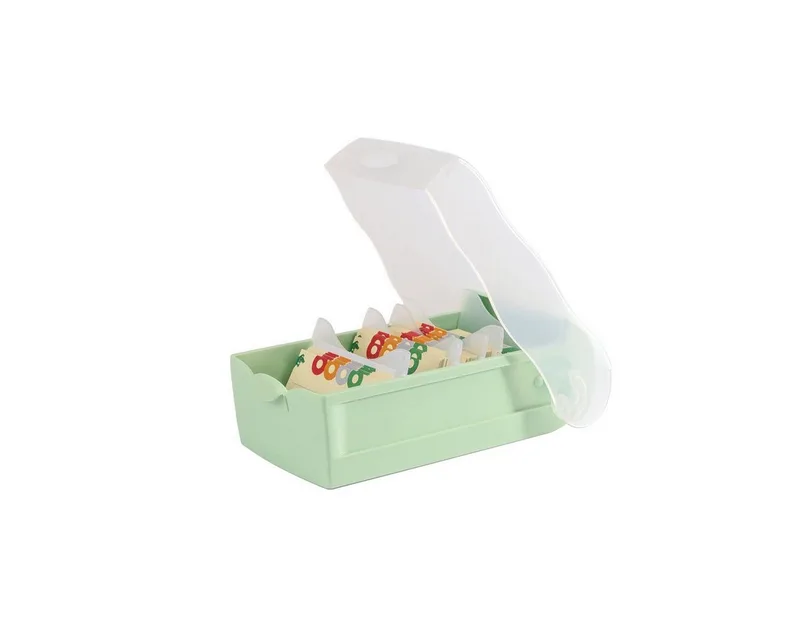 Aufbewahrungsbox HAN Karteibox CROCO transluzent quer inkl. 100 Karten pastellgrün DIN de HAN – photo produit