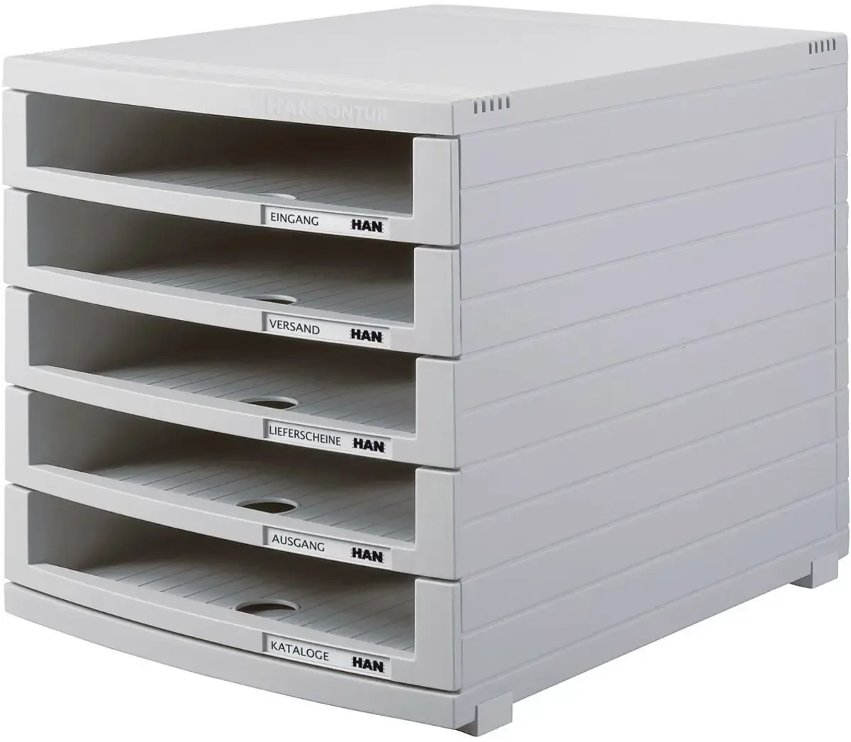 CONTUR 1505-0-11 Ladebox DIN A4, DIN B4, DIN C4 Aantal lades: 5 de HAN en Gris clair – photo produit