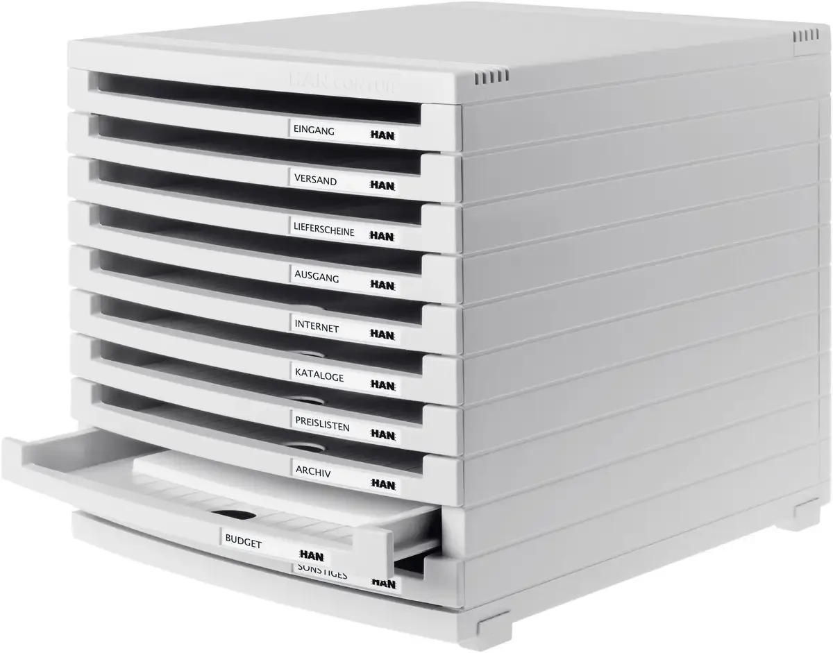 CONTUR 1510-0-11 Ladebox DIN A4, DIN B4, DIN C4 Aantal lades: 10 från HAN i Ljusgrå – produktbild