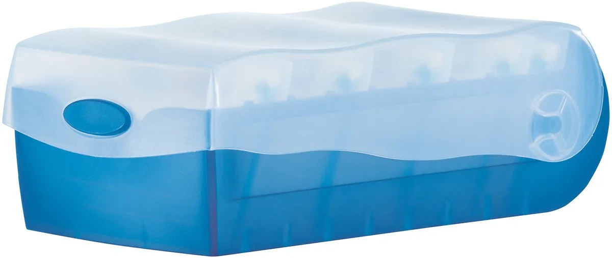 CROCO 998-643 Kaartenbak Blauw, Doorschijnend Aantal kaarten (max.): 500 kaarten DIN A8 liggend Incl. 100 gelinieer från HAN i Blå, Doorschijnend – produktbild