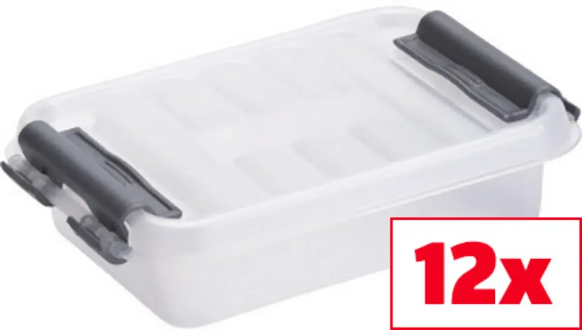 Aufbewahrungsbox Q-line Transparent 200 l (B x H x T) 77 x 30 x 118 mm 12 St. fra Helit – produktbillede