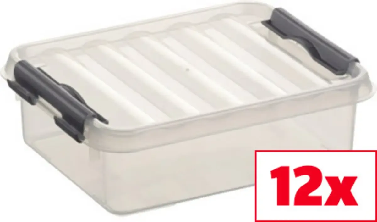 Aufbewahrungsbox Sunware Q-line Transparent 1 l (B x H x T) 15 x 6 x 20 cm 12 St. von Helit – Produktfoto