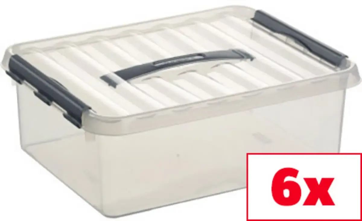 Aufbewahrungsbox Sunware Q-line Transparent 12 l (B x H x T) 30 x 14 x 40 cm 6 St. von Helit – Produktfoto