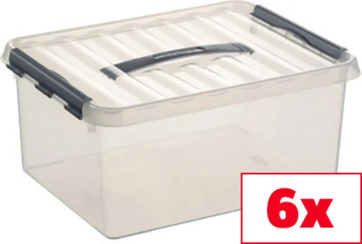 Aufbewahrungsbox Sunware Q-line Transparent 15 l (B x H x T) 30 x 18 x 40 cm 6 St. von Helit – Produktfoto