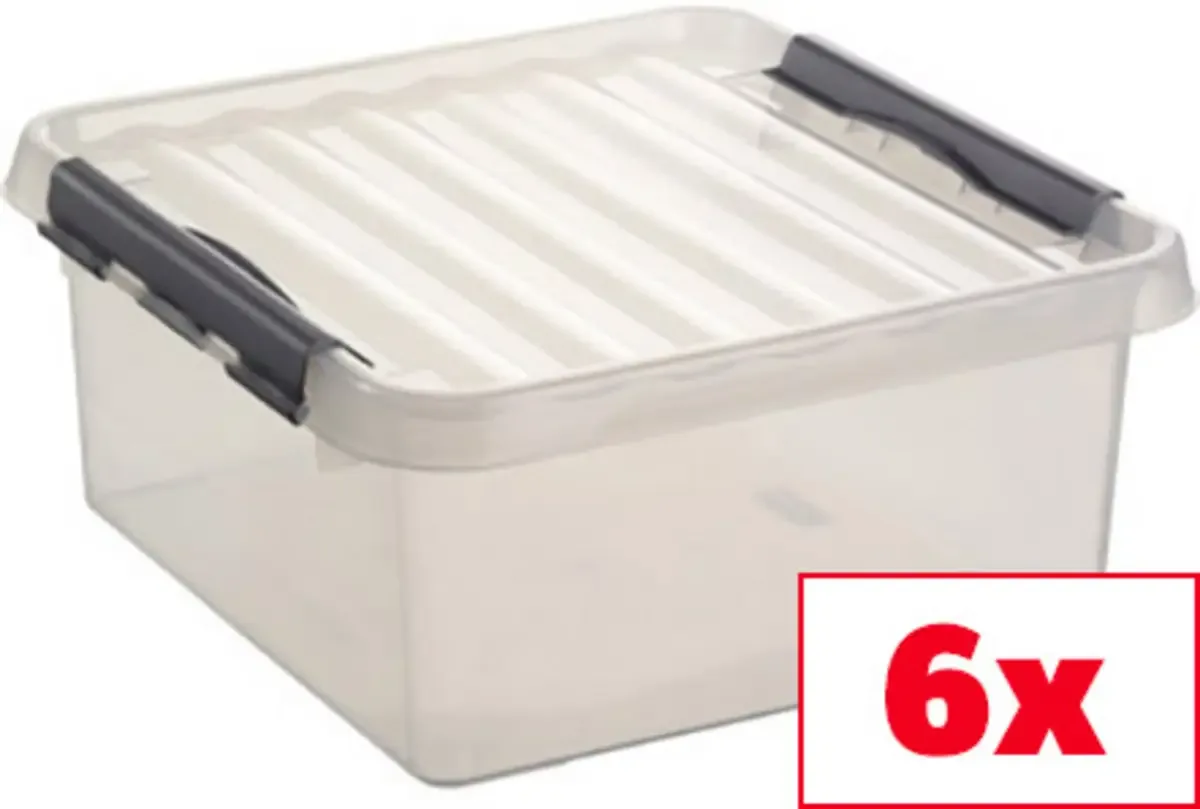 Aufbewahrungsbox Sunware Q-line Transparent 18 l (B x H x T) 40 x 18 x 40 cm 6 St. von Helit – Produktfoto