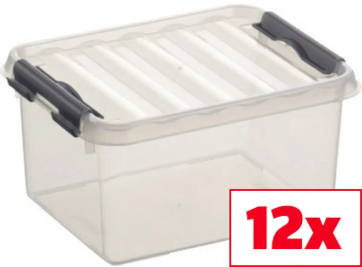 Aufbewahrungsbox Sunware Q-line Transparent 2 l (B x H x T) 15 x 10 x 20 cm 12 St. von Helit – Produktfoto