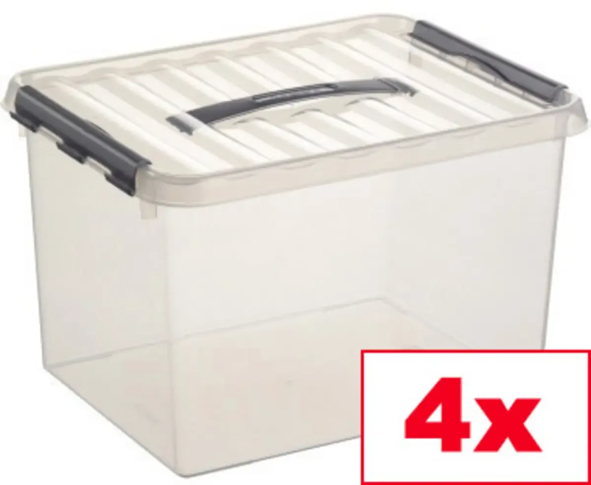 Aufbewahrungsbox Sunware Q-line Transparent 22 l (B x H x T) 30 x 26 x 40 cm 4 St. von Helit – Produktfoto