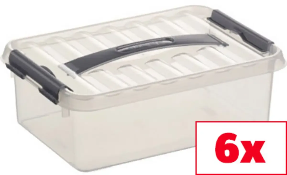 Aufbewahrungsbox Sunware Q-line Transparent 4 l (B x H x T) 20 x 10 x 30 cm 6 St. van Helit – productfoto
