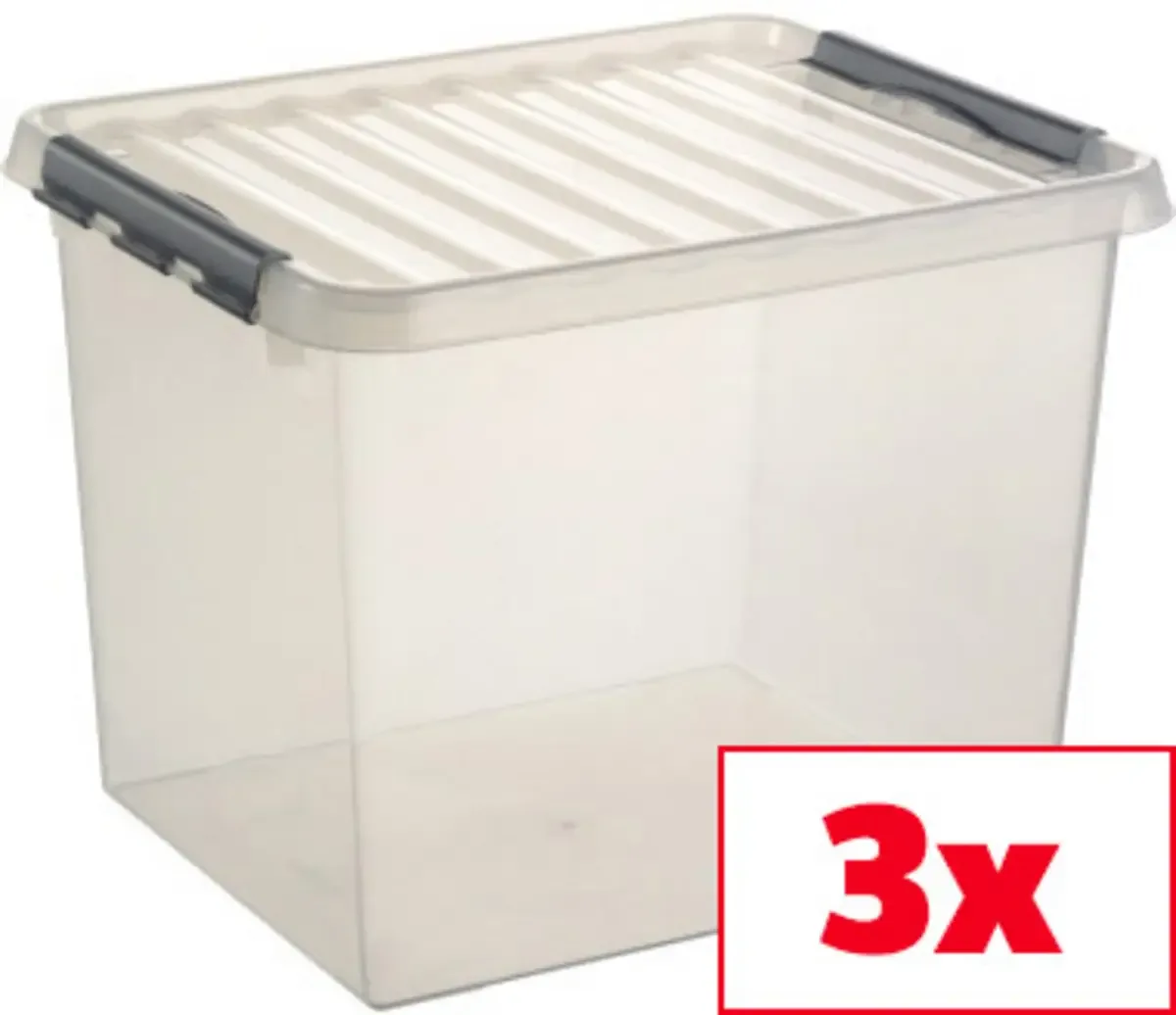 Aufbewahrungsbox Sunware Q-line Transparent 52 l (B x H x T) 50 x 40 x 38 cm 3 St. de Helit – photo produit