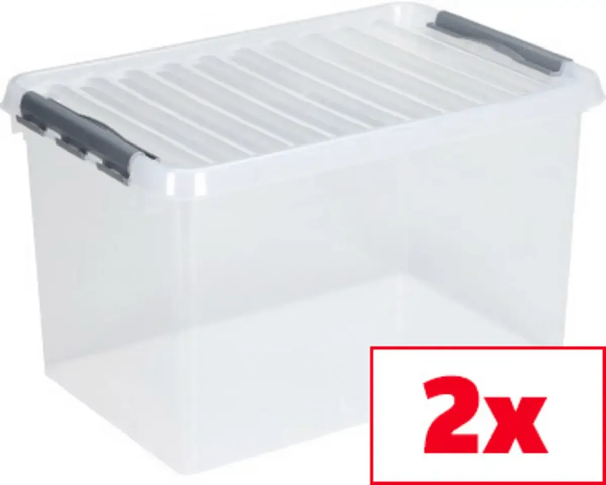 Aufbewahrungsbox Sunware Q-line Transparent 72 l (B x H x T) 40 x 60 x 42 cm 2 St. van Helit – productfoto