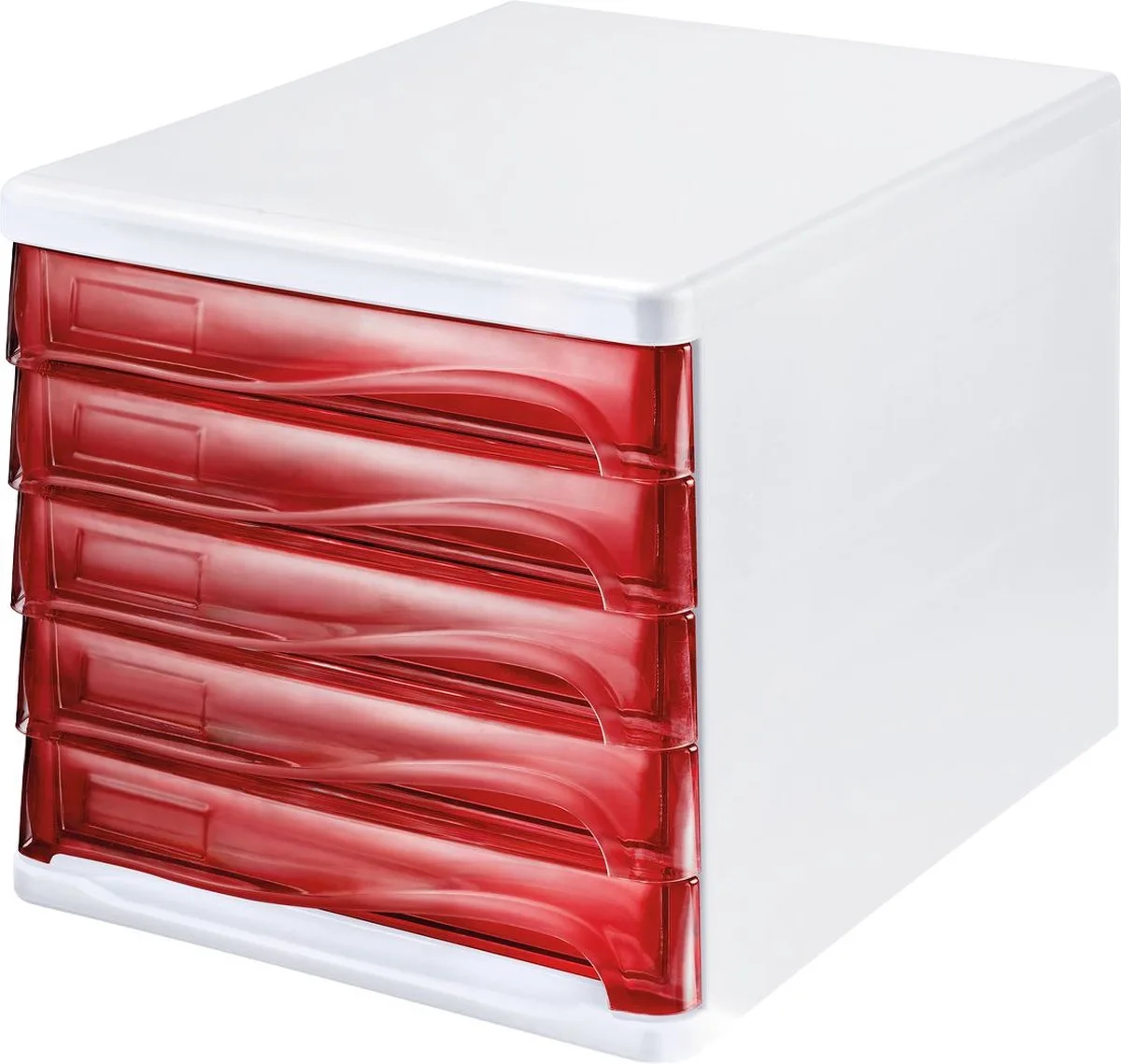ladebox, 5 schuifladen, A4, polypropeen van Helit in Wit – productfoto
