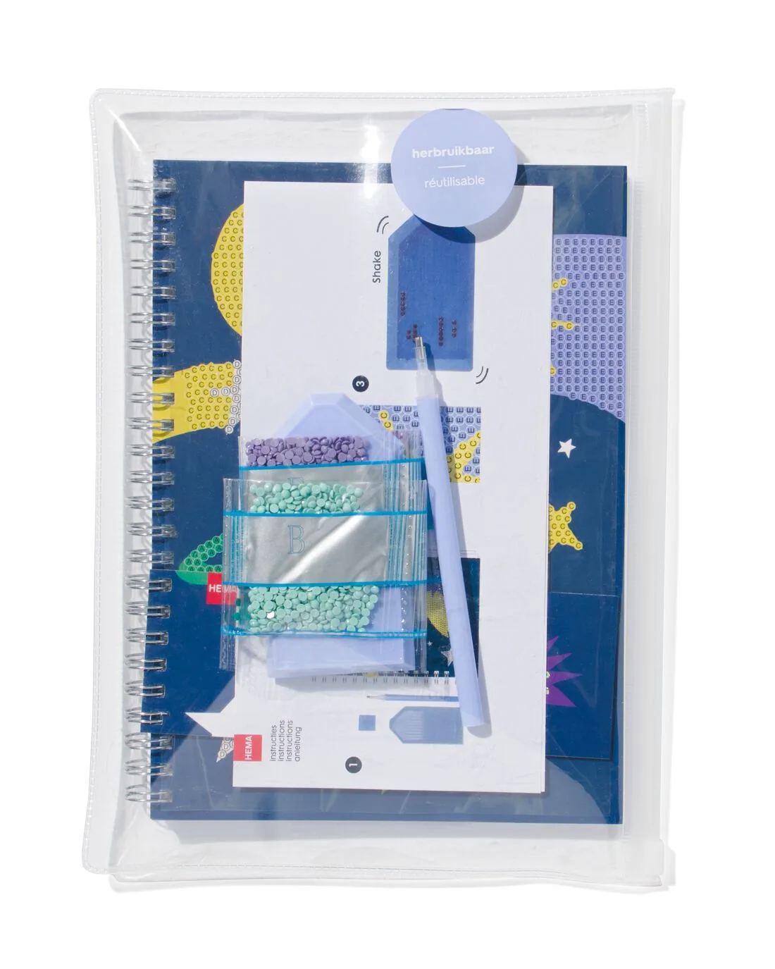 Diamond painting notitieboek A5 gelinieerd van HEMA – productfoto