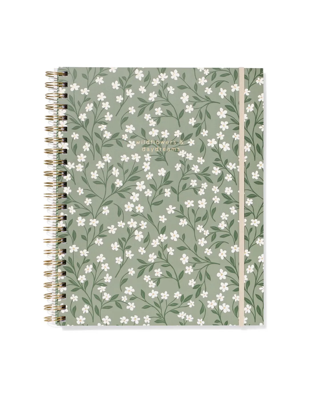 HEMA 10-in-1 collegeblok A4 gelinieerd bloemen (donkergroen) van HEMA – productfoto