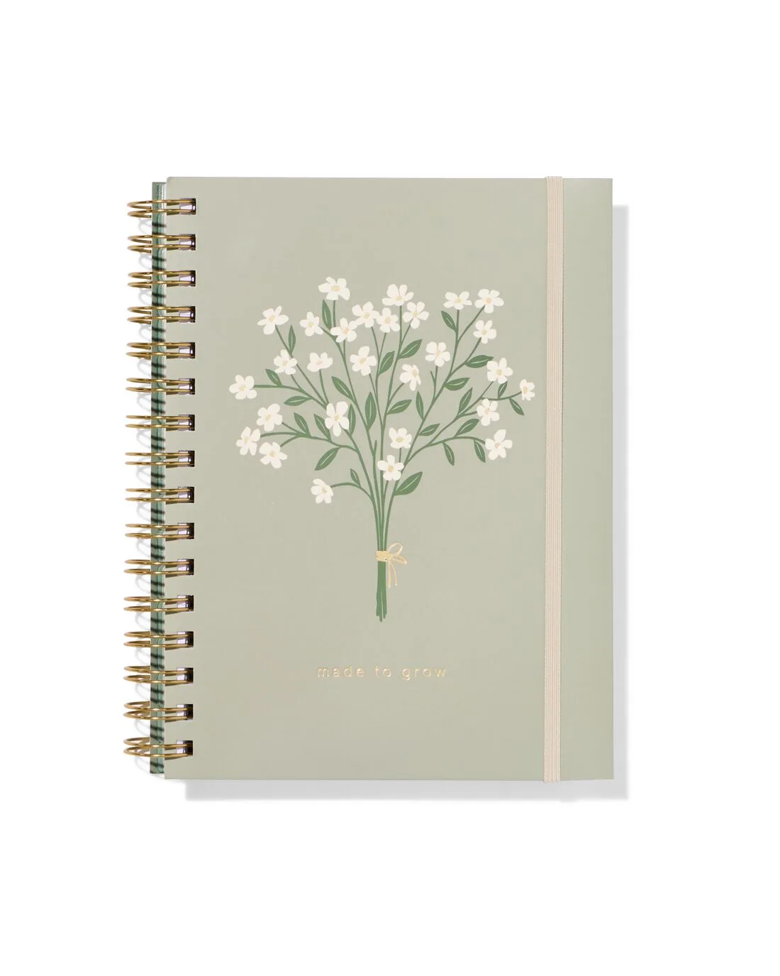 HEMA 4-in-1 collegeblok A5 gelinieerd bloemen (lichtgroen) von HEMA – Produktfoto
