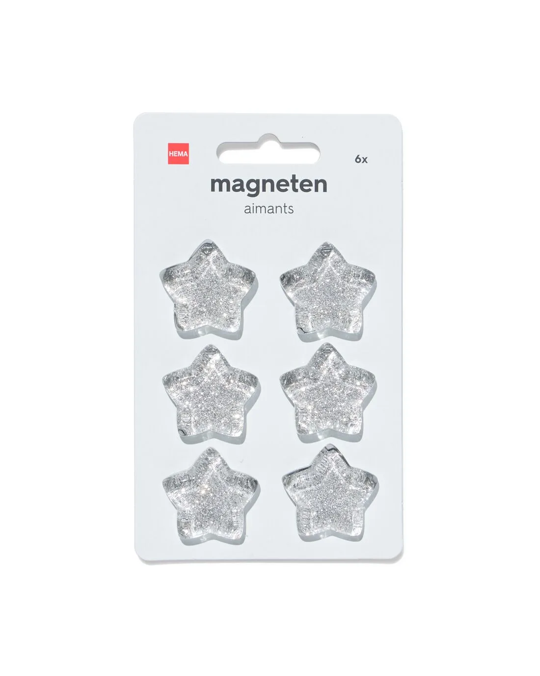 Magneten 3.2x3.2cm ster - 6 stuks (zilver) van HEMA – productfoto