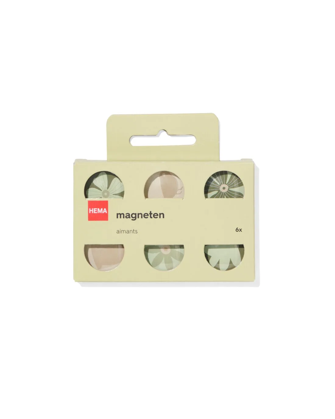 Magneten glas bloemen Ø3cm - 6 stuks van HEMA – productfoto