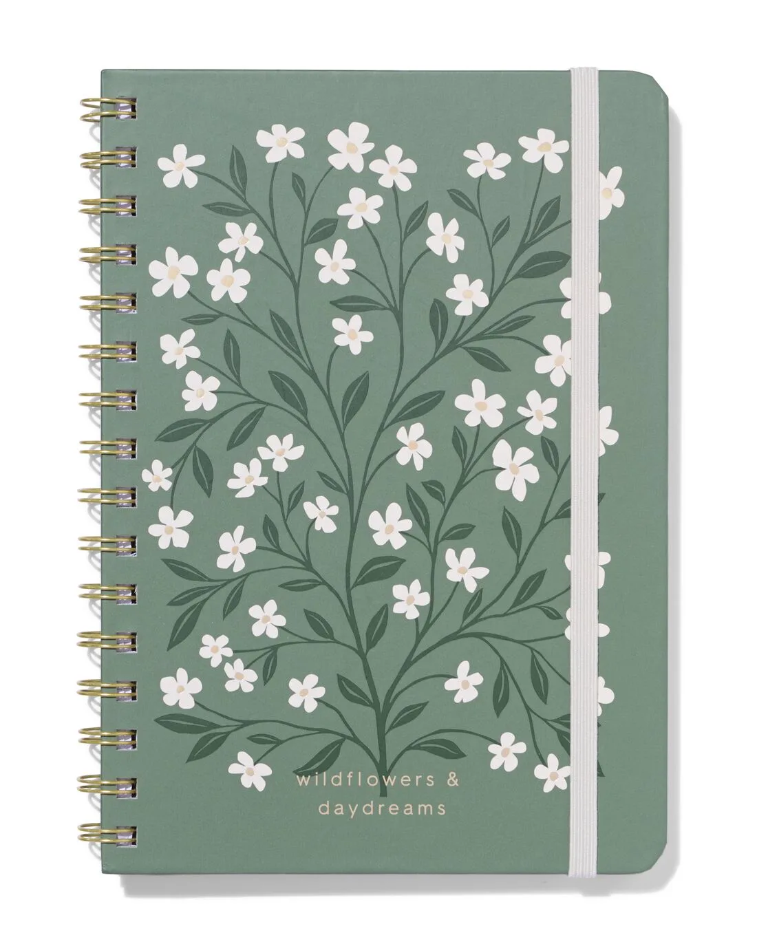 Notitieboek A5 gelinieerd bloemen (donkergroen) van HEMA – productfoto