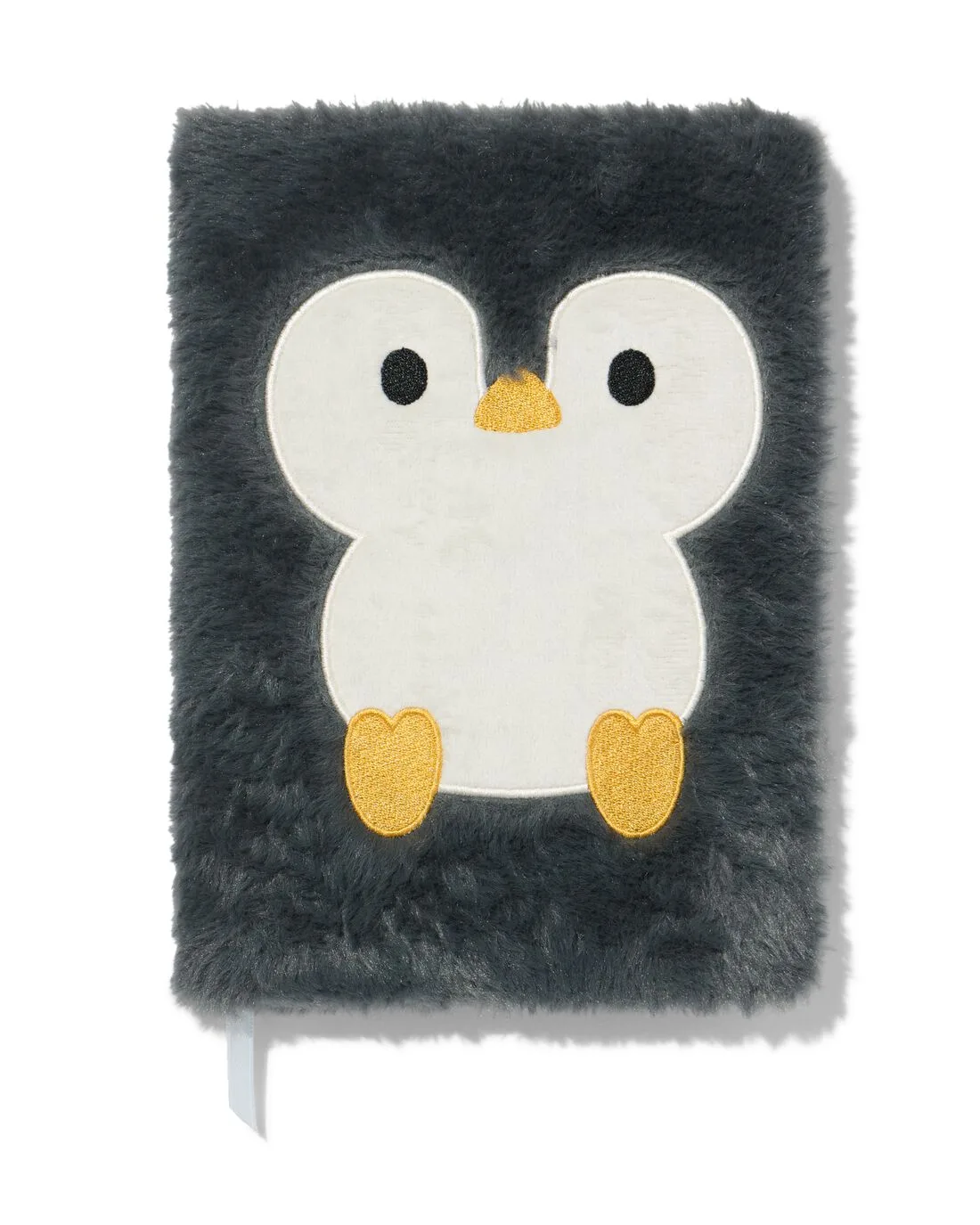Notitieboek A5 gelinieerd pluche pinguïn (donkergrijs) van HEMA – productfoto