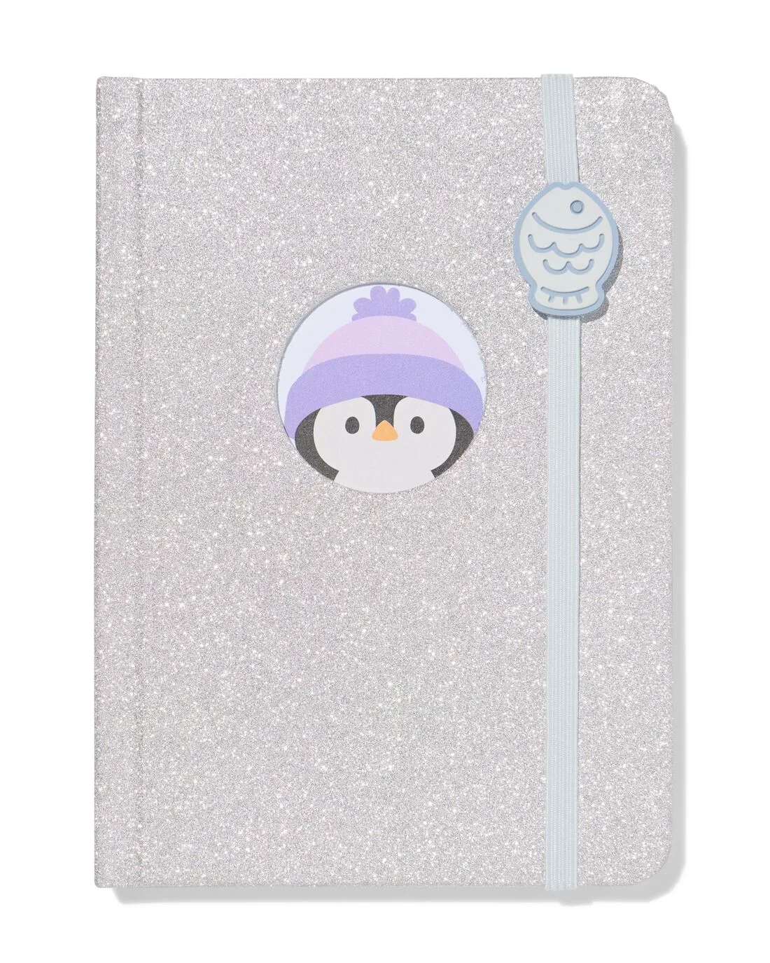 Notitieboek A6 gelinieerd pinguin (zilver) van HEMA – productfoto