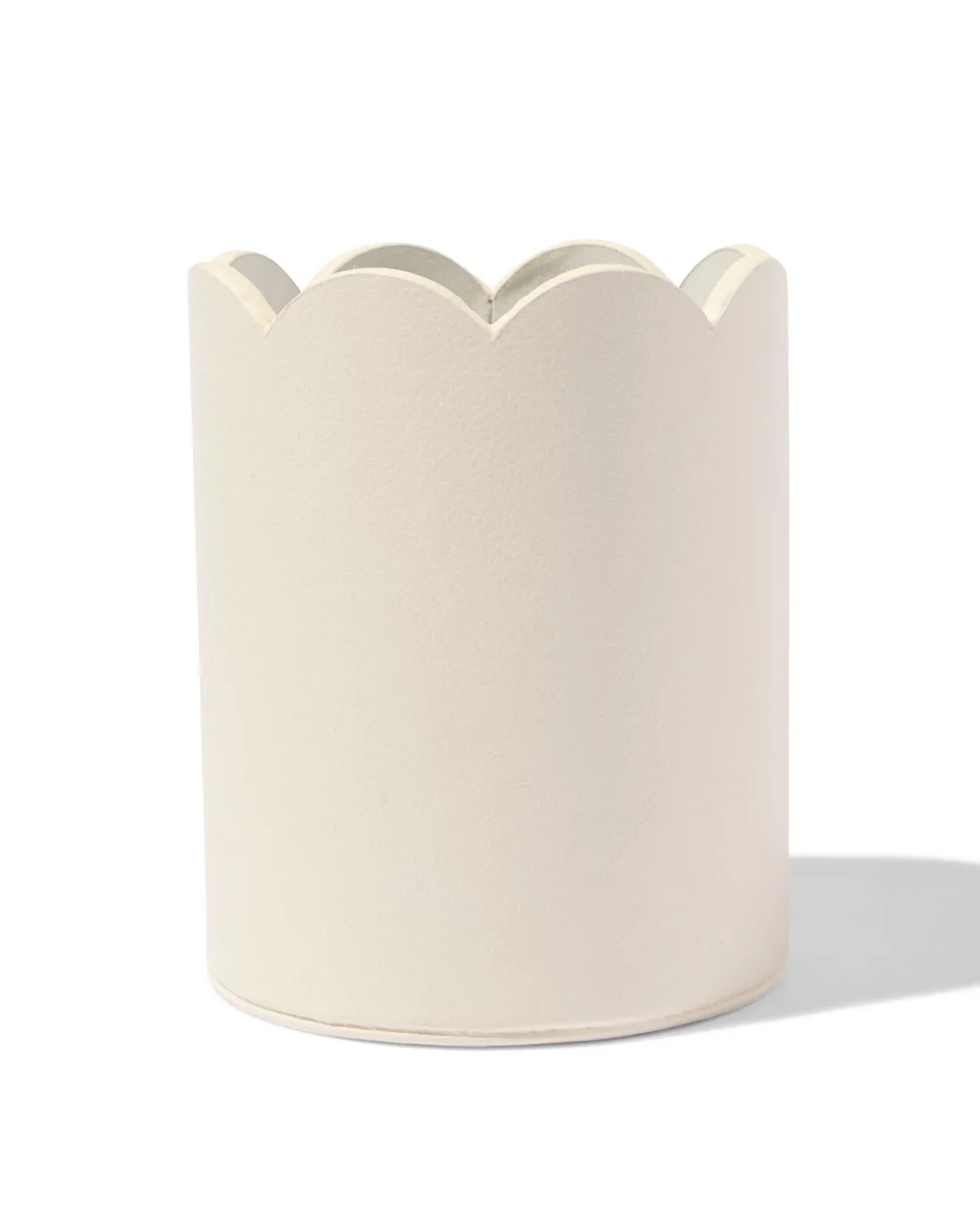 Pennenbak ⌀8.5x10.5cm kunstleer wit (lichtgroen) van HEMA – productfoto