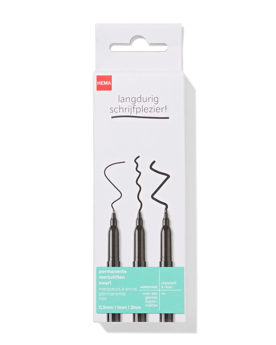 Permanente markers 0.5-1-2mm - 4 stuks van HEMA – productfoto