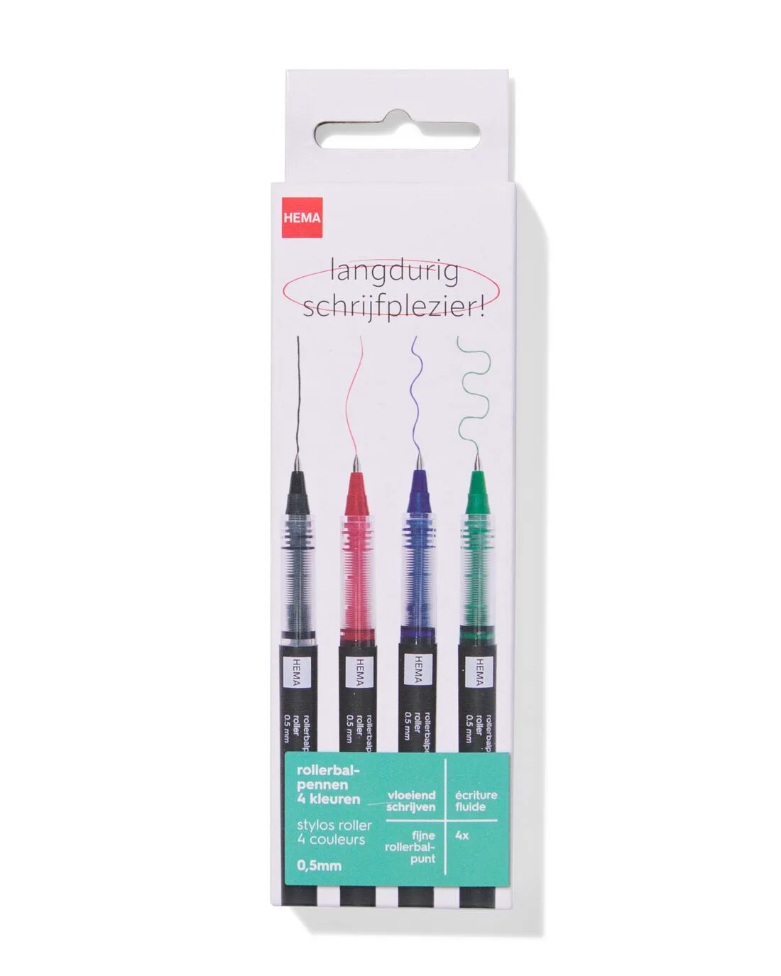 Rollerbalpennen 0.5mm - 4 stuks van HEMA – productfoto