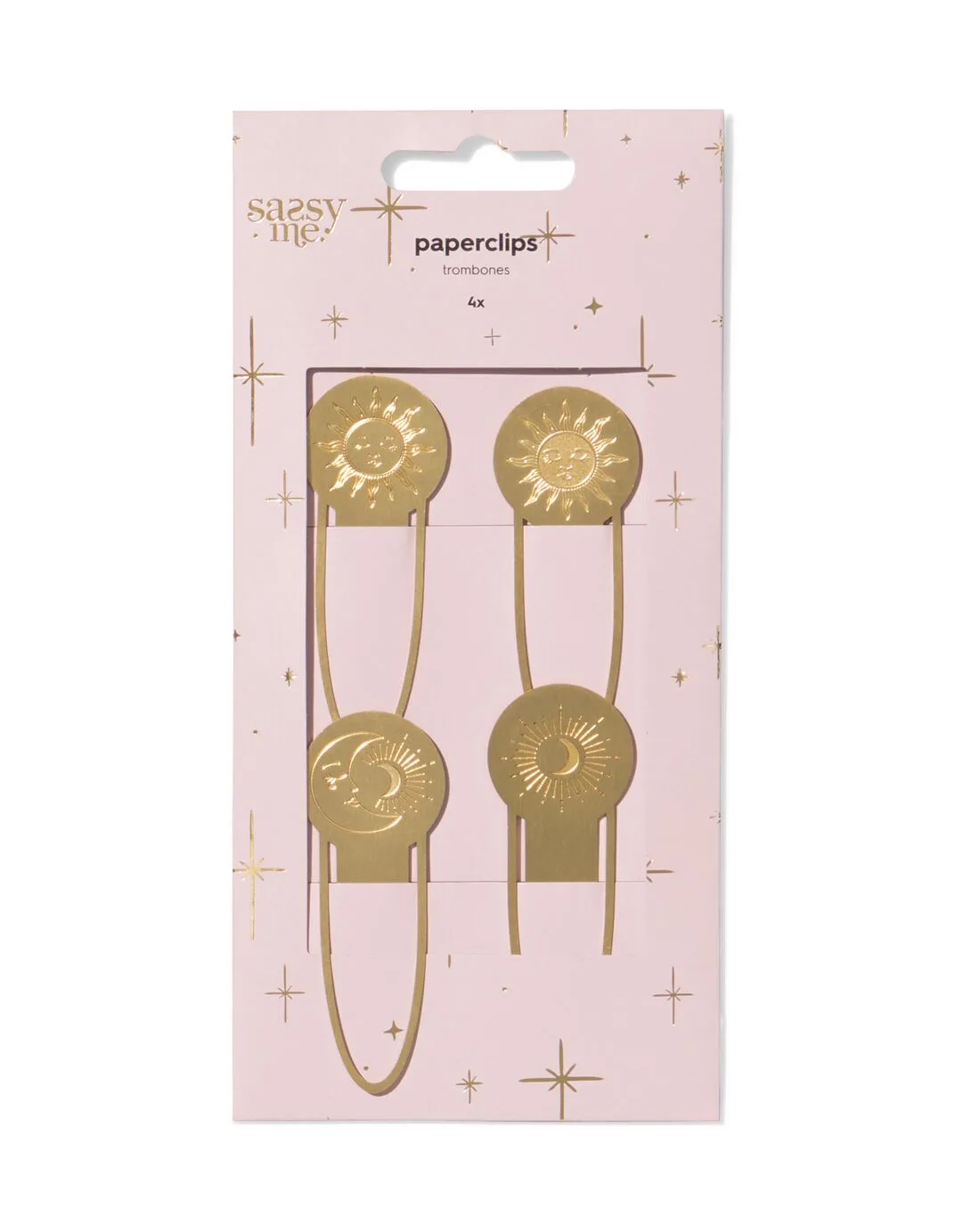 Sassy me paperclips 18.5x9cm - 4 stuks (goud) von HEMA – Produktfoto