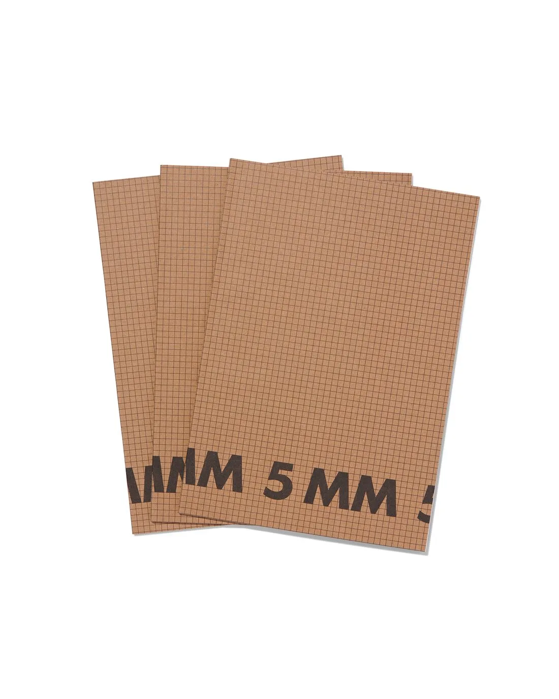 Schriften A4 geruit 5 mm - 3 stuks (bruin) van HEMA – productfoto