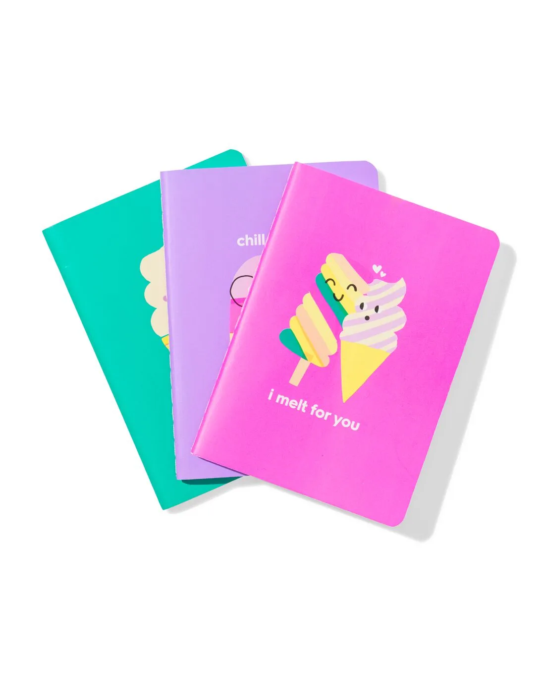 Schriften A6 gelinieerd ijsjes - 3 stuks van HEMA – productfoto