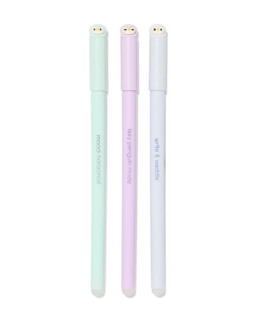 Uitgumbare gelpennen pinguïn - 3 stuks (multicolor) van HEMA – productfoto