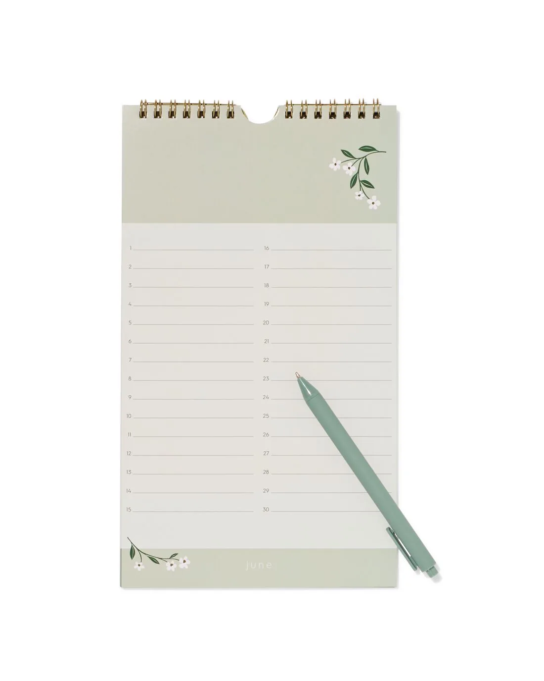 Verjaardagskalender 28x16cm bloemen (donkergroen) von HEMA – Produktfoto