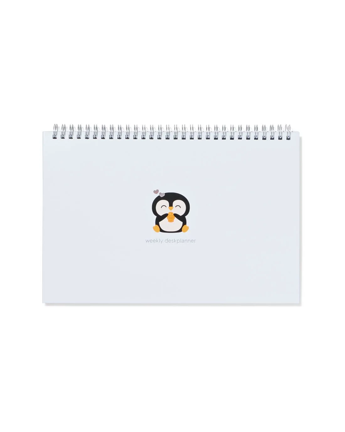 Weekplanner 18x27cm pinguïn (lichtblauw) van HEMA – productfoto