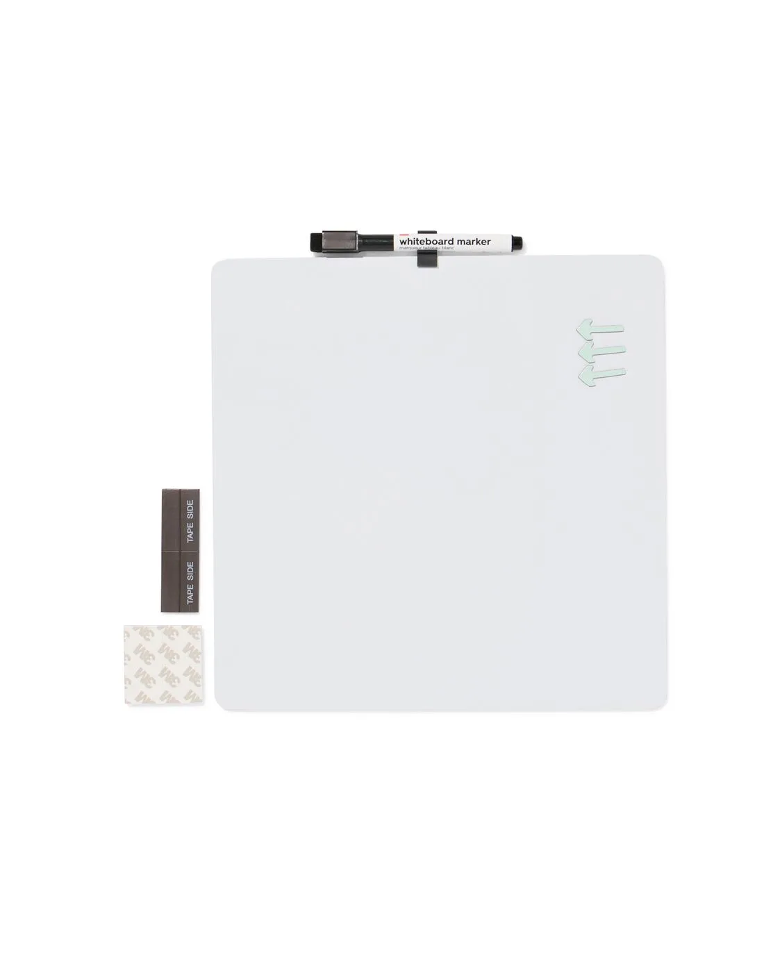 Whiteboard met marker en magneten 30x30cm blanco från HEMA – produktbild