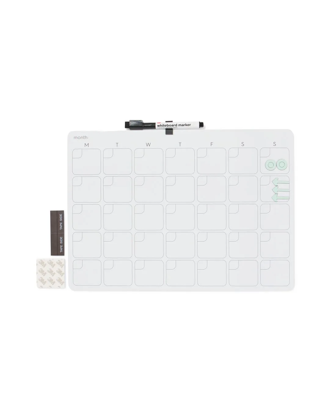 Whiteboard met marker en magneten 39.5x29.5cm maand fra HEMA – produktbillede