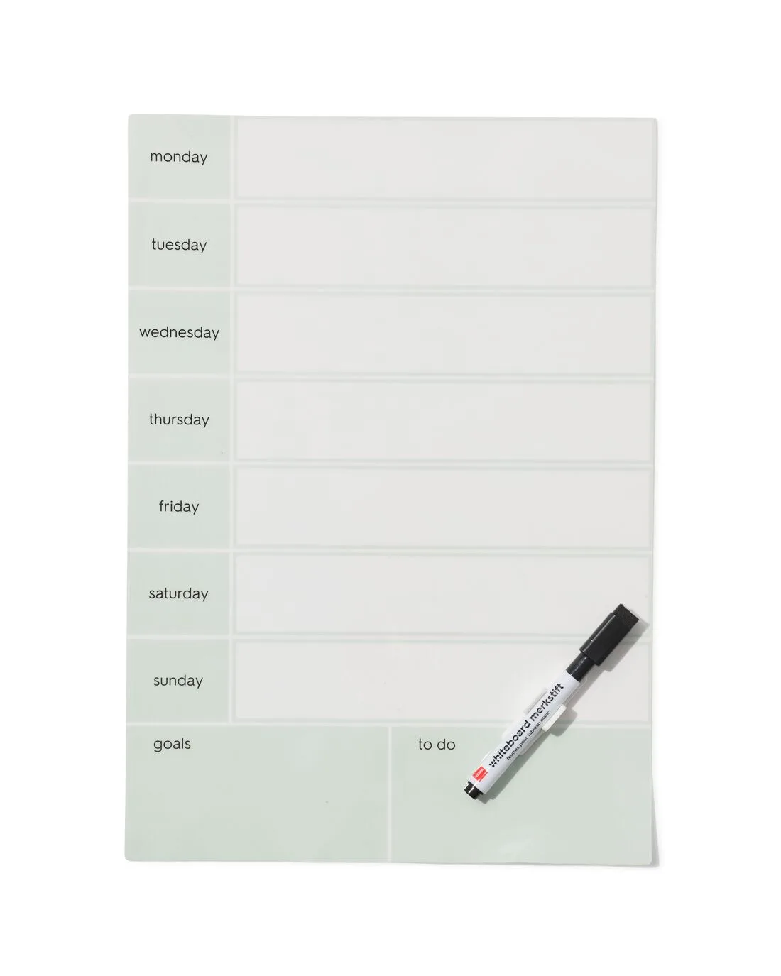 Zelfklevende weekplanner 24x34cm groen de HEMA – photo produit