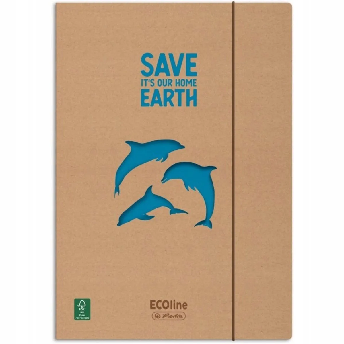 A4 kaart met elastiek - ECO LINE, FSC-gecertificeerd karton by Herlitz – product photo