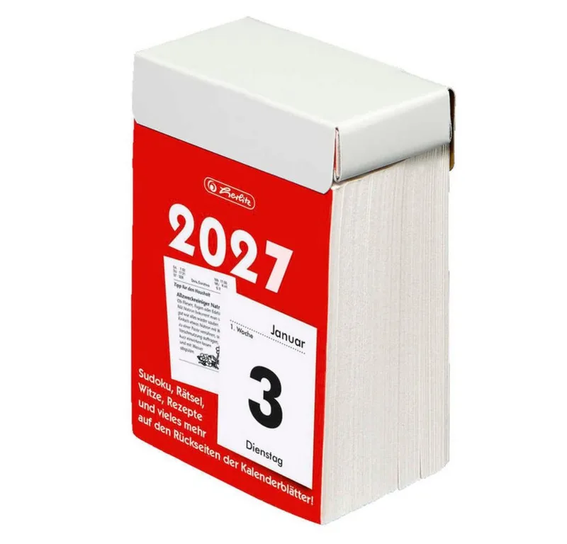 Abreißkalender Wandkalender 2027 Gr.3 (5,5 x 8cm) - 1tlg de Herlitz – photo produit