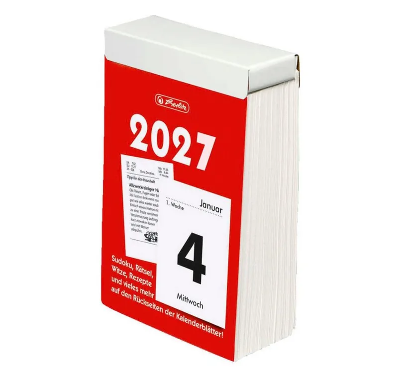 Abreißkalender Wandkalender 2027 Gr.4 (6,5 x 10cm) - 1tlg by Herlitz – product photo