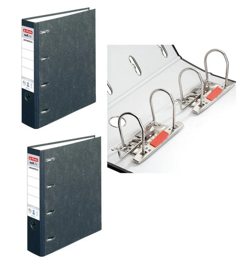 Aktenordner 2x Herlitz Doppelordner / Bankordner / A4 / 2x A5 Quer van Herlitz – productfoto