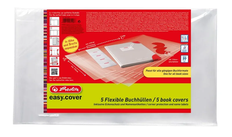 Aktenordner Herlitz Buchhüllen mit Namensetiketten 5er Set de Herlitz – photo produit