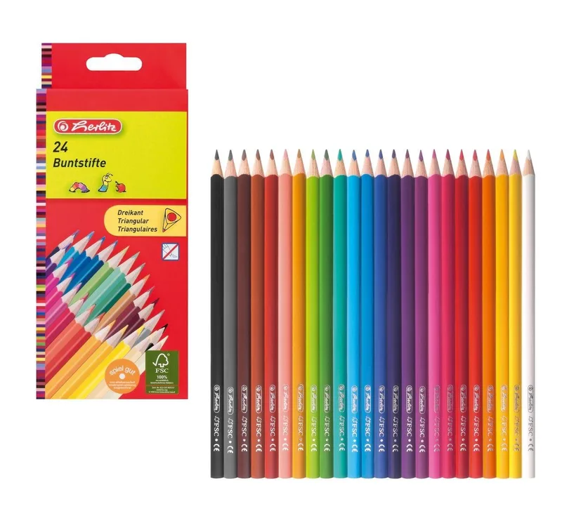 Buntstift 24 Herlitz Dreikant-Buntstifte / lackiert von Herlitz – Produktfoto