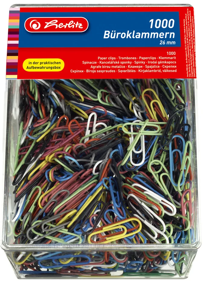 Büroklammern, aus Metall, kunststoffummantelt, 26 mm by Herlitz – product photo