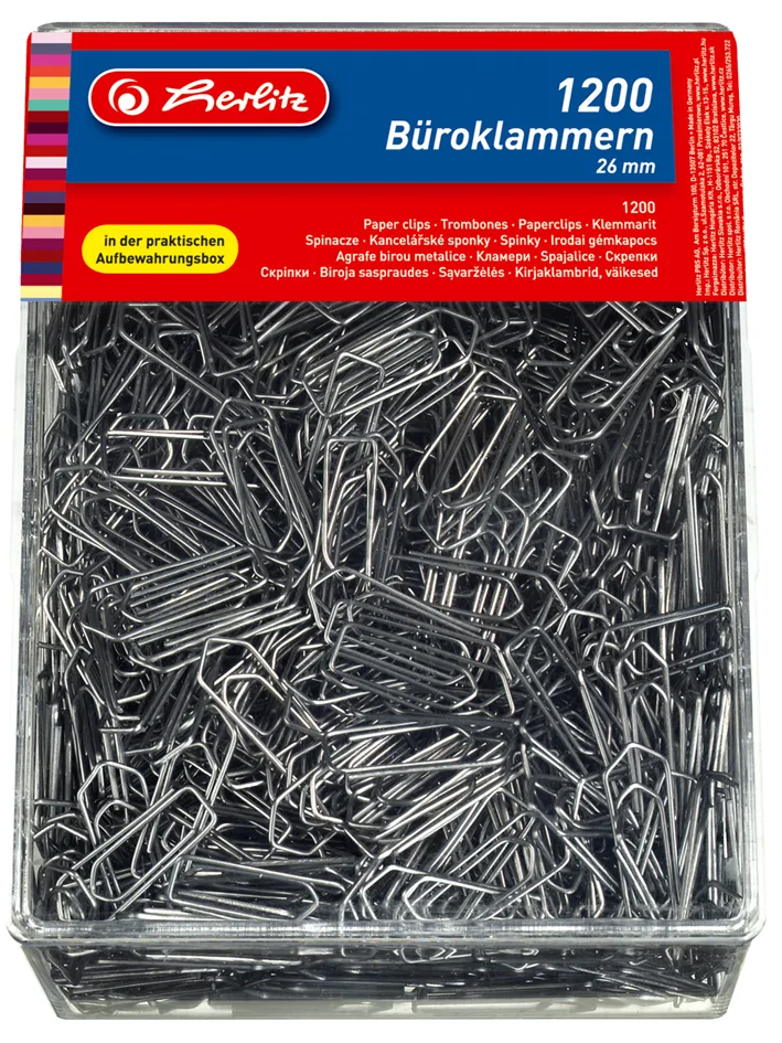 Büroklammern, aus Metall, verzinkt, 26 mm by Herlitz – product photo